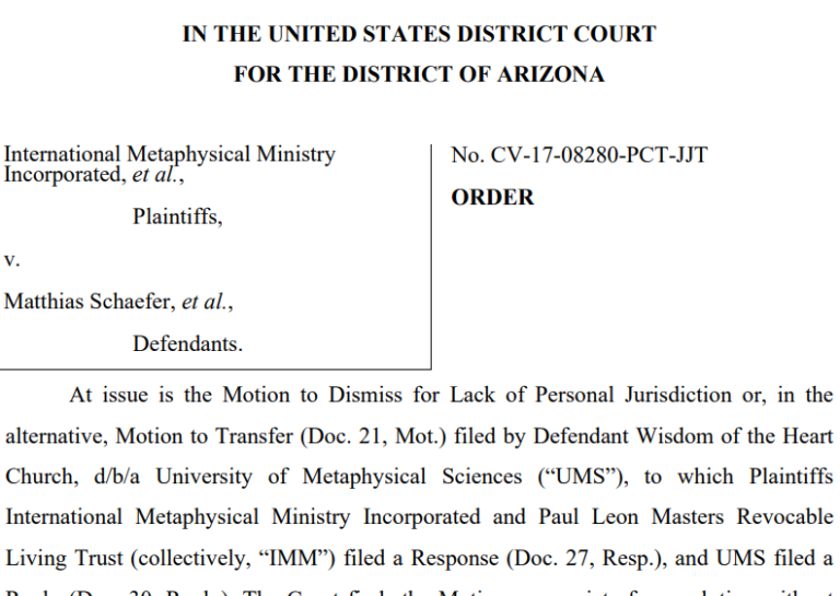 university of metaphysical sciences lawsuit